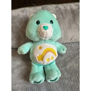 Care Bears Wish Bear Plush 2004 Green Turquoise‎ Stuffed Animal Toy
